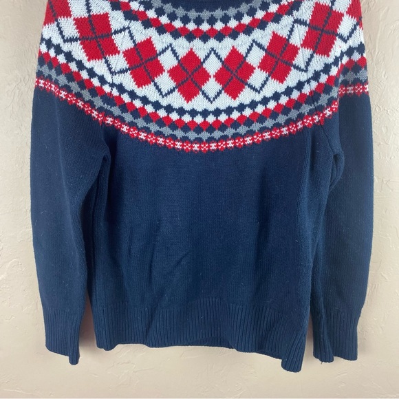 Tommy Hilfiger Navy and Red Argyle Sweater - Picture 4 of 9